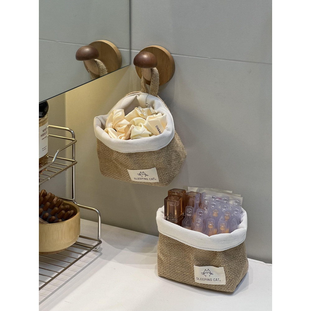 Washstand Giá Để Đồ Túi Treo Hộp Bảo Quản Thép Không Gỉ Mỹ Phẩm Giỏ Giỏ Vải Vệ Sinh Phòng Tắm Nhà Vệ Sinh Nhà Vệ Sinh