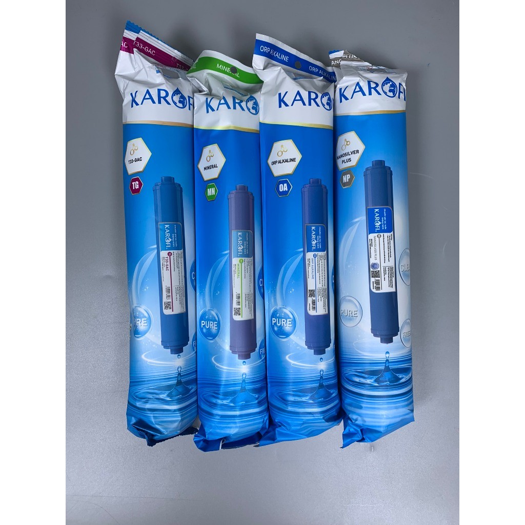 Combo 8 Lõi Lọc Nước Karofi Cho Model Slim S-S038 Gồm 12CTO3 - Màng RO100GPD Hàn - T33 Mineral Far Nano