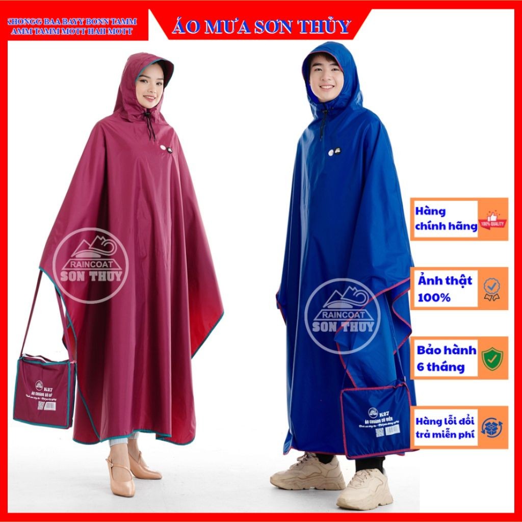(K27) Áo mưa không kính, không lỗ xỏ gương K27 chính hãng Sơn Thủy, áo mưa siêu nhẹ thời trang cao cấp  aomuasonthuyhn
