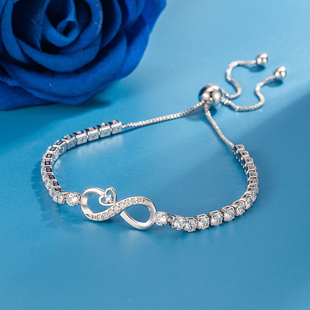 Vòng tay zircon La Mã đơn giản dễ điều chỉnh