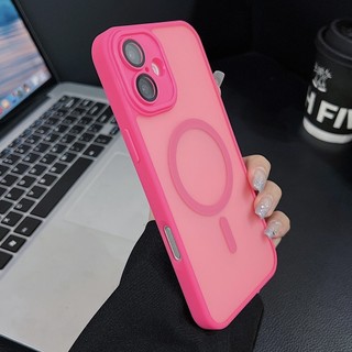 Ốp Acrylic Mờ Thu Hút Từ Tính Cho IPhone 17 16 15 14 Max 14Plus 15Plus 16Plus Vỏ Ống Kính Kim Loại Bảo Vệ Chống Rơi