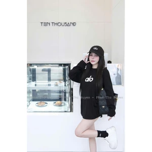 H133 Áo Pull In Chữ Alo Hottrend, Áo Thun Unisex Alo Cotton Giấy Freesize Form Rộng