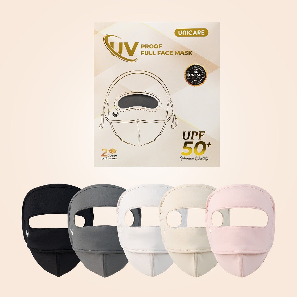 Khẩu trang toàn mặt Unicare UV Proof Full Face Mask – Chống nắng UPF50+, 2 lớp, chống tia UV