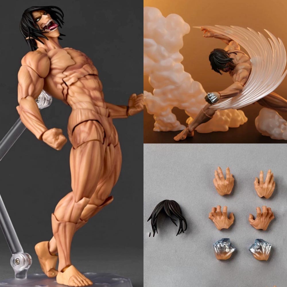 Attack on Titan Eren Jaeger Action Figure Revoltech Amazing Yamaguchi Eren Yeager Model Toys Figures Movable PVC Collection Doll