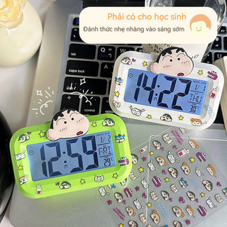Đồng hồ báo thức Crayon Shin-Chan đa chức năng | Thức Tỉnh Âm Nhạc + Chức Năng Ngáy + Màn Hình Dạ Quang + Nhiệt Kế + Tiệc Sinh Viên Thế Giới Phải Có