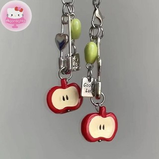 Moonlights DIY Phụ Kiện Thời Trang Trái Cây Điện Thoại Dây Xích Móc Khóa Ngọt Đỏ Móc Khóa Trái Tim Trang Sức Ba Lô Mặt Dây Chuyền EN