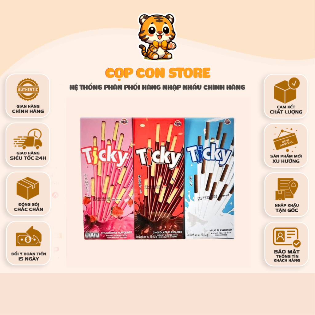 [COMBO 5 HỘP] BÁNH QUE TICKY THÁI LAN | Shopee Việt Nam