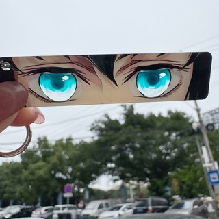 Demon Slayer Keychain Rengoku Kyoujurou Kimetsu Keyring No Yaiba Shining Eyes Double Sided Backpack Pendants Students