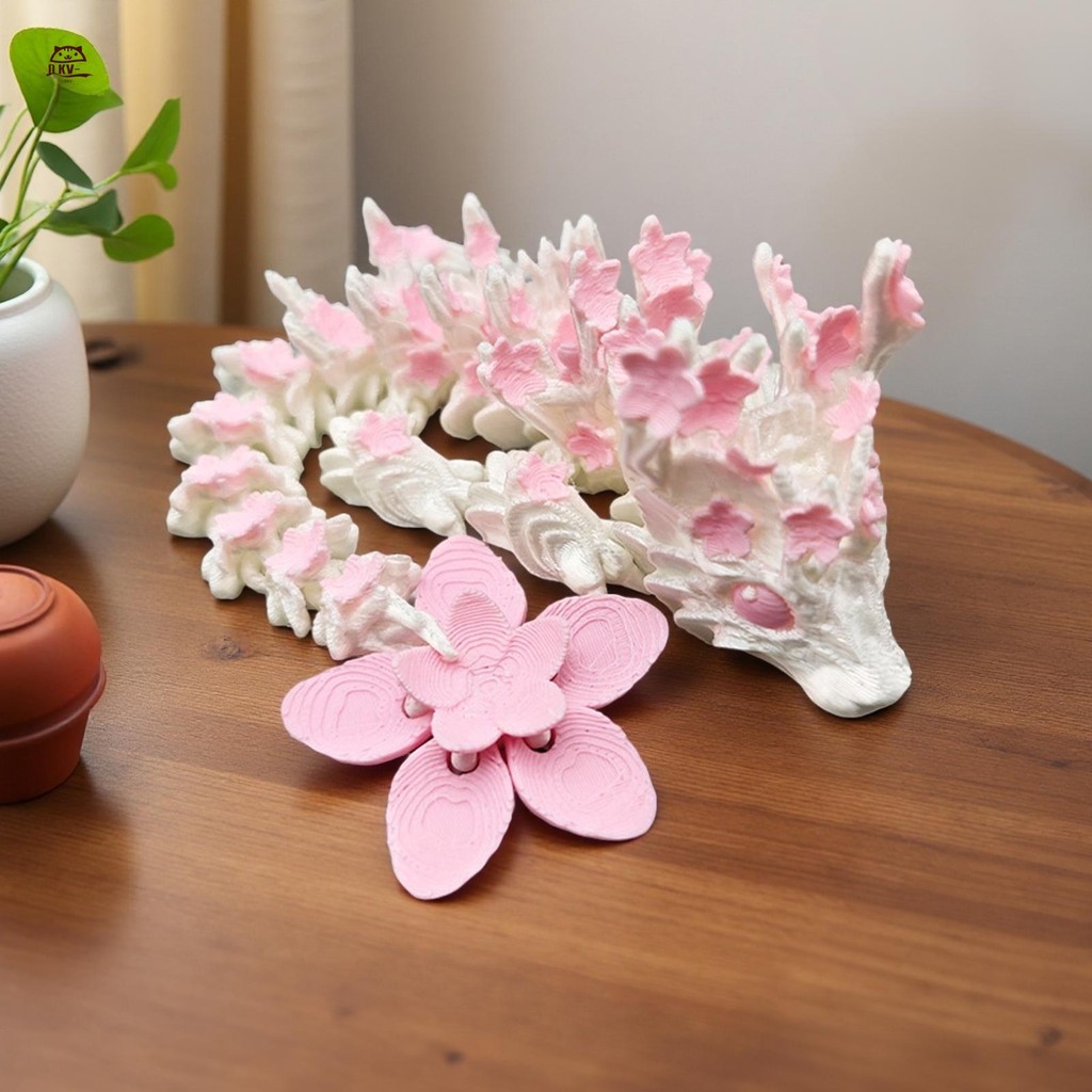 3D In Hình Sakura Dragon Di Động Để Bàn Trang Trí Bộ Sưu Tập Mẫu Trắng Hồng Hình Tưởng Tượng Anime Trang Trí