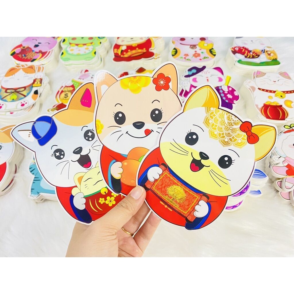 Bộ bao lì xì Chibi hoạt hình 2025 (3 chiếc/xấp) độc đáo, dễ thương cho dịp Tết.