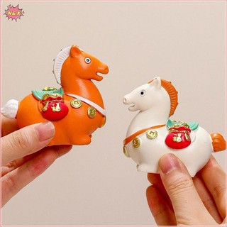 N & X Dễ Thương Cung Hoàng Đạo Ngựa Đồ Trang Trí Đường Béo Ngựa Tượng Thịnh Vượng Thịnh Vượng Biểu Tượng Của Cải Ngựa Linh Vật Nhựa Để Bàn Trang Trí Nhà Cửa Năm Mới.