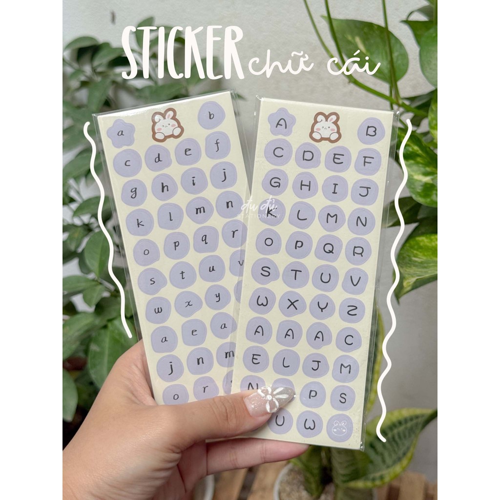 Set 12 Tấm Sticker Chữ Cái Dễ Thương Đu Đủ Sticker Trang Trí Bullet ...