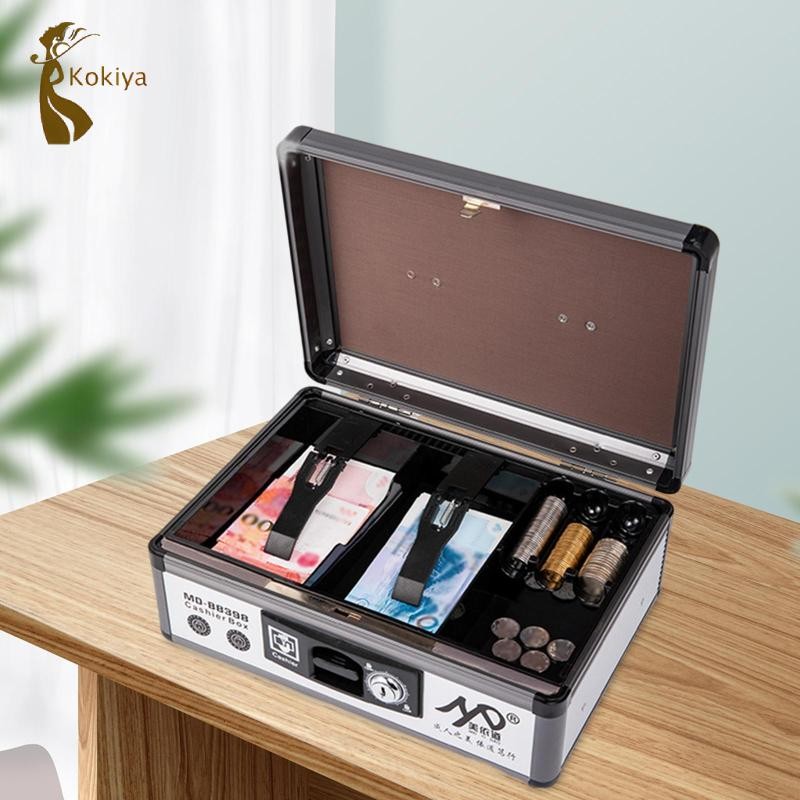 Hộp đựng tiền kim loại bền bỉ có ngăn khóa, an toàn cho hội chợ, sắp xếp tiết kiệm