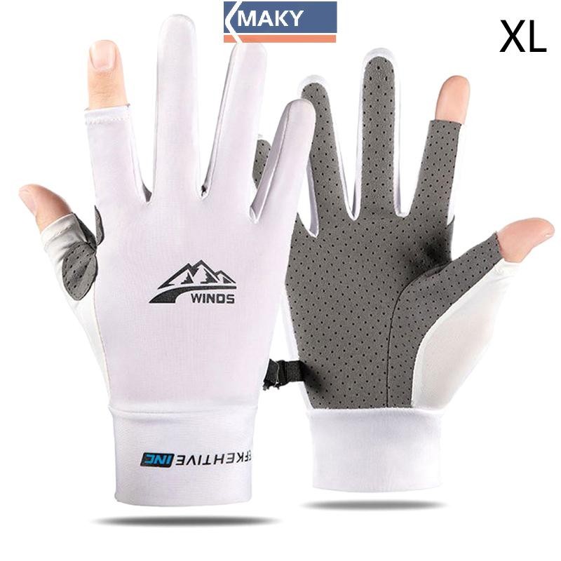 Onetimingcool Găng Tay Mùa Hè Nữ Mỏng Ice Silk Chống Tia Cực Tím Sương Ngón Tay Màn Hình Cảm Ứng Lái Xe Chống Trơn Trượt Găng Tay Thoáng Khí VN