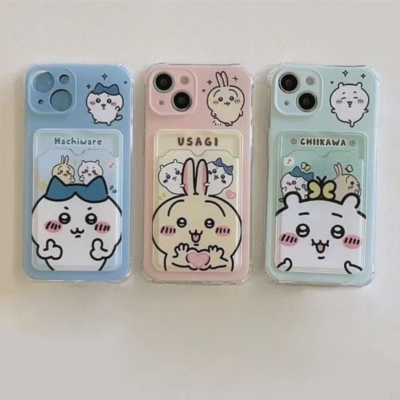 Ốp Điện Thoại Chiikawa Usagi Dễ Thương Cho Redmi Note 14 13 Pro Plus 4G 5G 12S 12 11 10 9 Pro Max Vỏ Mềm Trong Suốt Đựng Thẻ Ảnh Ví TPU Nhật Bản Phim Hoạt Hình Trong Suốt Chống Sốc