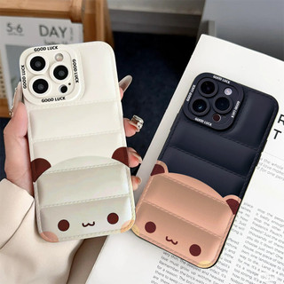 Ốp điện thoại Yier Bubu ảnh hồ sơ cho iPhone 17 / 17 Air / 16E / 15 Plus / 14 / 13 / 12 / 11 / Pro Max. Chống sốc rơi. Hộp đựng túi khí kiểu áo khoác silicon lỏng che phủ toàn diện