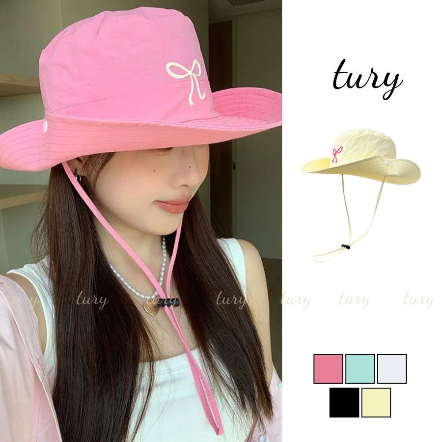 Mũ Tai Bèo Nữ - Tury - Mũ nón che nắng cao bồi lớn NƠ - NV055