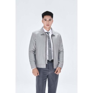 Áo khoác da cừu nam CollarJacket cao cấp áo da cổ bẻ form trơn lịch sự Fttleather Da Thật AD401C