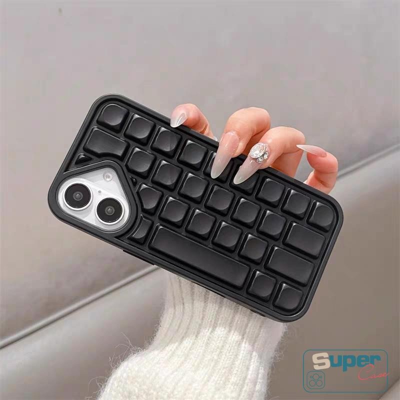 Ốp Lưng Tương Thích Cho IPhone 13 17 11 16 15 12 14 Pro Max Air XR 6s 6 16 7 8 15 14 Plus Xs Max SE 2020 Sang Trọng Đơn Giản Thời Trang Mờ Trắng Giải Trí Bàn Phím 3D Bìa Mềm