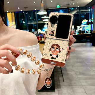 Ốp điện thoại gấp cho Oppo Find N2 N3 Flip Leather Plated Wave Point Crying Baby Bracelet Vỏ điện thoại TPU cứng