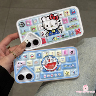 Ốp Lưng Cho Iphone 15 12 13 14 16 17 11 Pro Max Air XR X XS MAX 14 8 7 6 15 16 Plus SE 2020 Sáng Tạo Dễ Thương HelloKitty Doremon Entertainment 3D Bàn Phím