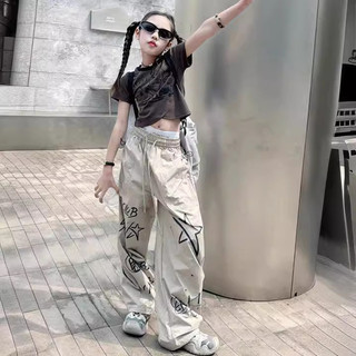 Set áo thun và quần ống rộng phong cách hiphop Mỹ – Trang phục streetwear cá tính cho bé gái