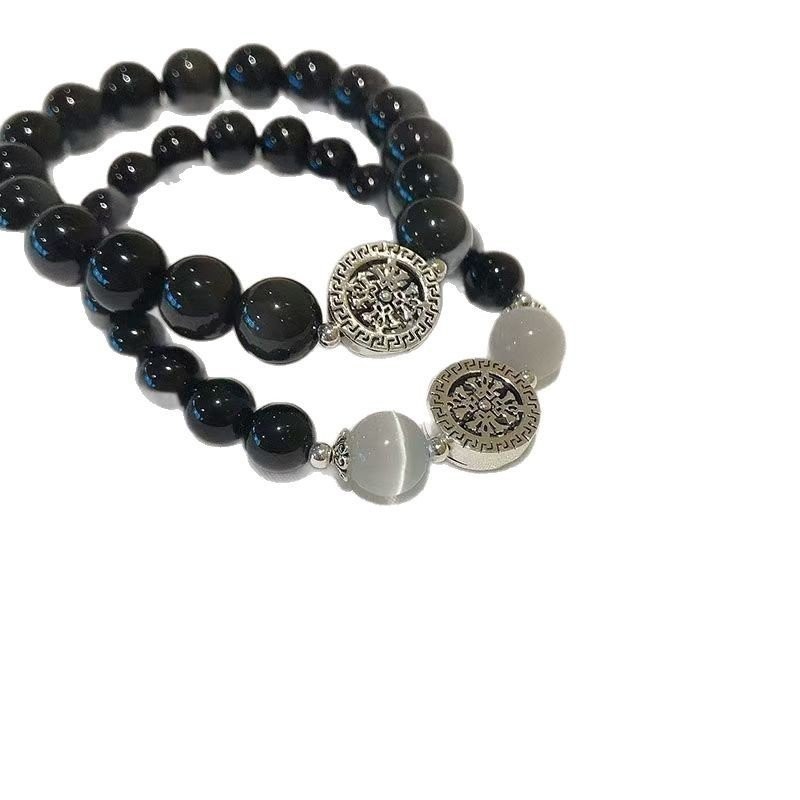 Vòng Tay Cặp Đôi Nam Nữ Phong Cách Cao Cấp, Sang Trọng từ Ins Obsidian