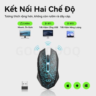 Chuột không dây GOOJODOQ chế độ kép 4 tốc độ DPI chống nhiễu IPS tương thích rộng tiếng ồn thấp