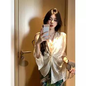 Bộ Đồ Thời Trang Nữ Mùa Hè Phong Cách Mới Thiết Kế Cảm Giác Mỏng Hơn Nhìn Xoắn Chống Nắng Áo Sơ Mi Tay Dài In Váy Hai-