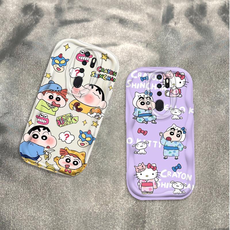 Ốp Silicon Hoạt Hình Cho OPPO A9 2020 A5 2020 Vỏ Điện Thoại Mềm Cầm Tay 3D TPU Kitty Crayon Shin-chan Ốp Lưng Chống Sốc Học Sinh