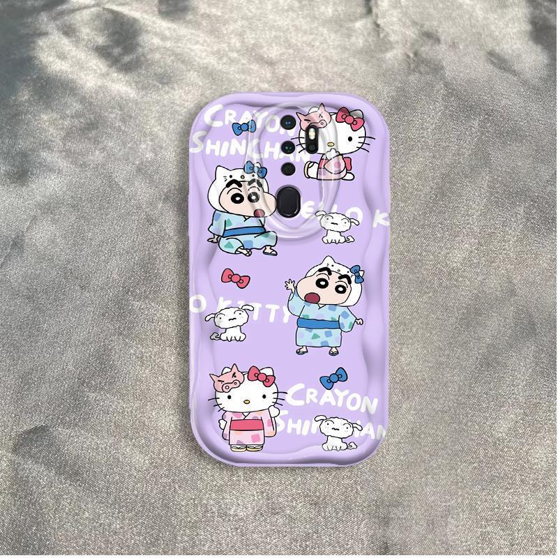 Ốp Silicon Hoạt Hình Cho OPPO A9 2020 A5 2020 Vỏ Điện Thoại Mềm Cầm Tay 3D TPU Kitty Crayon Shin-chan Ốp Lưng Chống Sốc Học Sinh