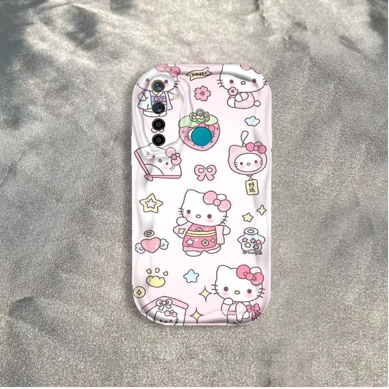 Vỏ Silicon Hoạt Hình Cho Realme 5 5i 5S 6i 3D Vỏ Điện Thoại Mềm TPU Kitty Girl Sinh Viên Chống Sốc Ốp Lưng