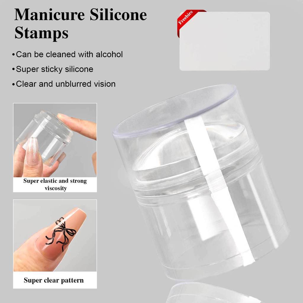 [XT]Con Dấu Silicon In Móng Tay Hình Vuông Có Nắp Lau Được Bằng Cồn Dụng Cụ Định Hình Pháp Vẽ Đầu Móng DIY Chuyên Nghiệp Cao Cấp