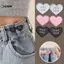 KUZHEN 2 Chiếc Hình Trái Tim Có Thể Điều Chỉnh Nút Jean Eo Bule Snap Quần Bule Extender Thay Thế Quần Jean Nút Đính Kèm Chân HOT