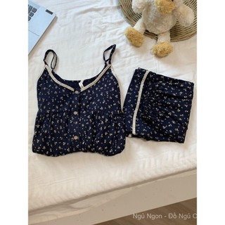 [Pre-Order]-Bộ Đồ Ngủ Two-Piece Cho Nữ from rộng với Miếng Lót Ngực, Thiết Kế Mới và Thoáng Mát cho Mùa hè Mát mẻ