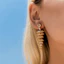 Shuling Mới Thời Trang Tua Rua Trang Sức Nữ Cao Cấp Full Kim Cương Zircon Bông Tai Giọt Dài