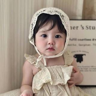 JINHF Hoa Thêu Lưới Vải Ren Hoa Rỗng Mũ Công Chúa Bé Mũ Sơ Sinh Mũ Chụp Ảnh Sinh Nhật Chống Đỡ HOT