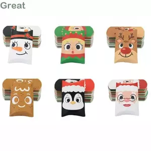 TUYỆT VỜI 10 Chiếc Gối Hộp Giấy, Túi Đựng Kẹo Ông Già Noel Di Động Ông Già Noel Elf, Phim Hoạt Hình Giáng Sinh Vui Vẻ Cầm Tay Có Thể Gập Lại Túi Quà Giáng Sinh Trang Trí Tiệc Giáng Sinh