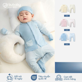 Bubaby IVS110200 Bộ dài tay cài giữa Sweet Puppy vải Siro - N | Quần áo cao cấp mềm mịn | SS26.T6 .2