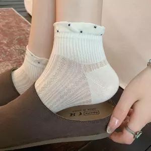 Tất Nữ Mùa Hè Mỏng Phong Cách Hút Mồ Hôi Thoáng Khí Hợp Thời Trang Đơn Giản Phù Hợp Với Ren Rỗng Lưới Nông