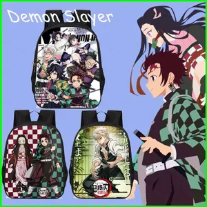 HT3 Demon Slayer Kamado Tanjirou Ba Lô Cho Học Sinh Dung Tích Lớn In Nhẹ Hoạt Hình Anime Schoolbag Túi