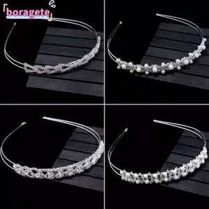 BORAGETE Phụ kiện tóc thời trang Quà tặng Mũ đội đầu Kim cương giả Pha lê