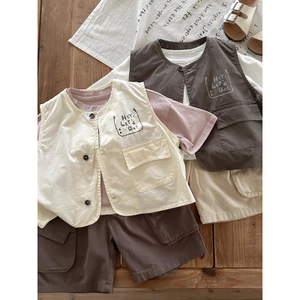 Không Đều ~ Siêu Mỏng Mùa Hè Phiên Bản Hàn Quốc Trẻ Em Cotton Áo Vest Nam Nữ Bé Mỏng Áo Vest Áo Khoác