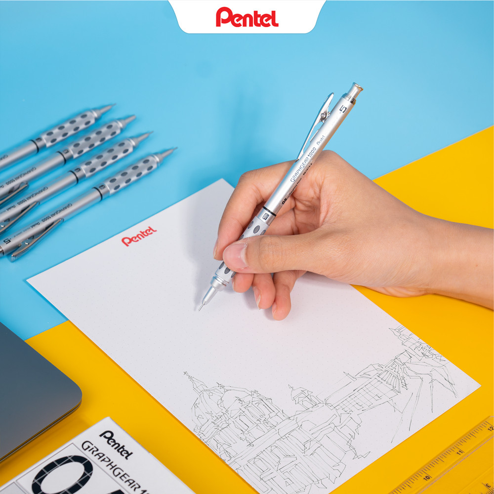 Bút chì cơ khí Pentel Graphgear 1000 bút chì kim kỹ thuật kim loại cao cấp
