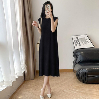 Váy xếp li Miyake Váy xếp li thủ công Thời trang Giảm tuổi Váy xếp li dài cỡ lớn