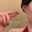 Nobles Vàng May Mắn ~ Bông Tai Vòng Hình Học Vàng Cao Cấp Retro 2025 Bông Tai Tính Khí Độc Đáo 6.18