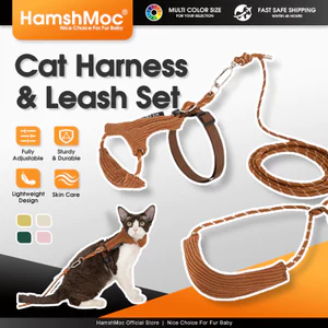 HamshMoc Mềm Sang Trọng Mèo Con Dây Có Thể Điều Chỉnh Dây Tròn Polyester Tay Đi Bộ Tự Do Dẫn Thoải Mái Dây Đeo Thú Cưng
