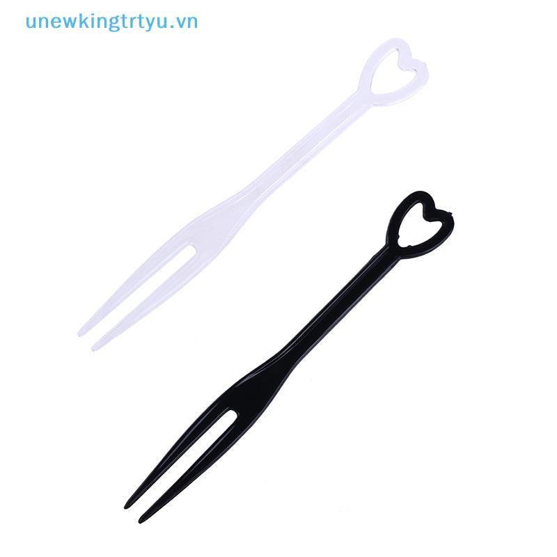 Unewtyu 500 Cái / 200 Chiếc Nĩa Bánh Hình Trái Tim Mini Trẻ Em Nhựa Món Tráng Miệng Nĩa Trái Cây Bộ Đồ Ăn Tiệc Nướng Dụng Cụ VN
