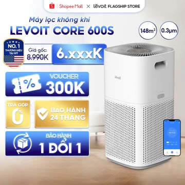Máy Lọc Không Khí Levoit Core 600S 148m2 | Lọc bụi mịn - Đèn cảm biến chất lượng không khí - Hẹn giờ