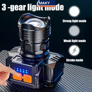 MAKY Đèn Pha Chống Thấm Nước Đèn Pha Sạc Đầu Đèn Pin Oril LED Đèn Pha Chùm Cao Siêu Sáng Câu Cá / Cắm Trại VN